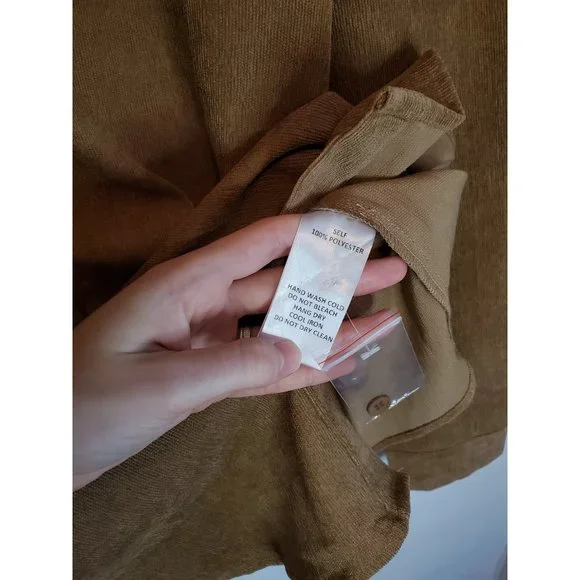 Common Market Brown Cord Button Up Top - Picture 6 of 6